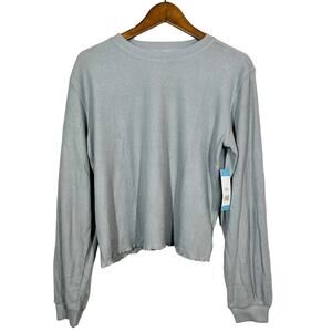 NEW! BB Dakota Long Sleeve Knit Top Crewneck Slim Fit Grey Top Only - L